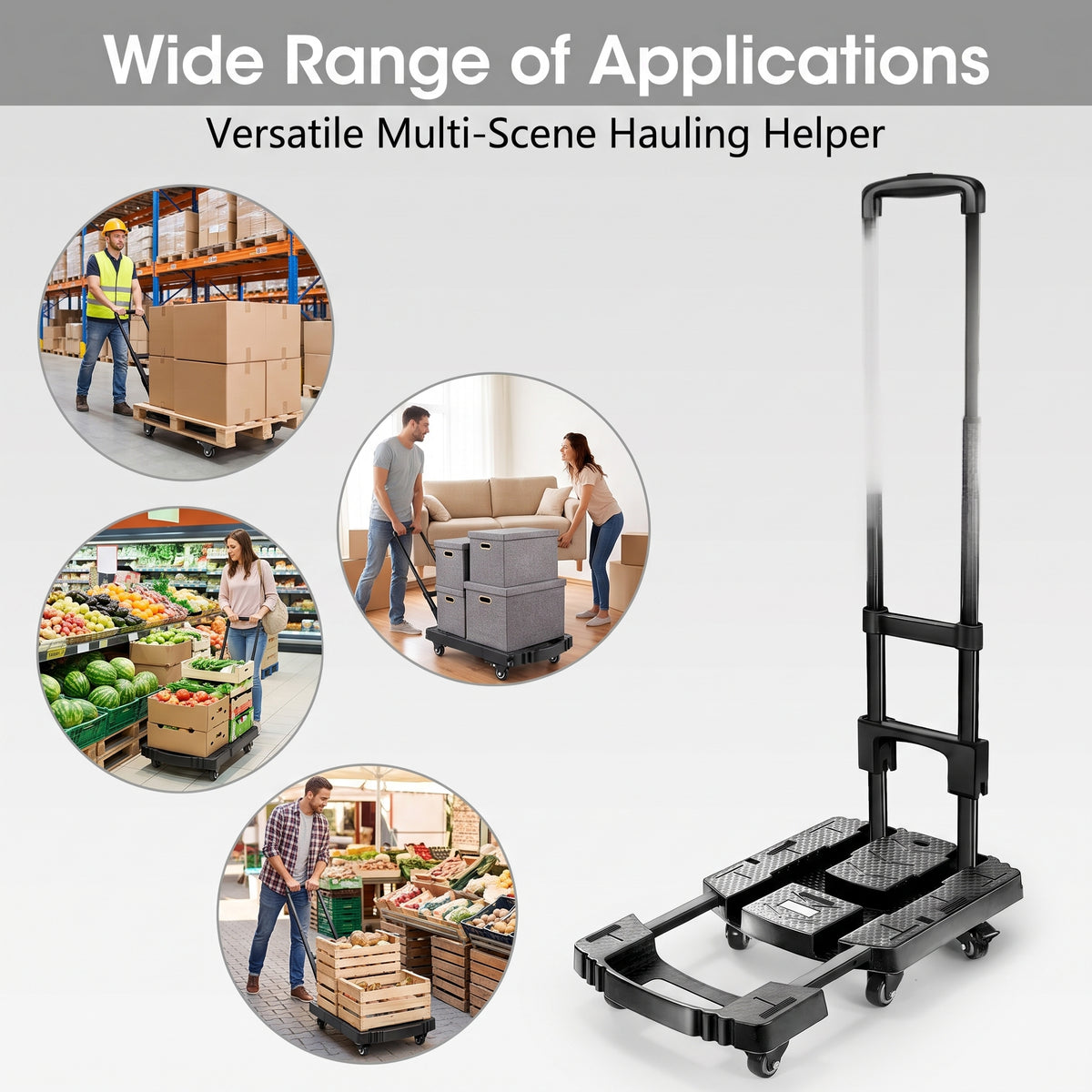 Heavy-Duty Folding Hand Truck – 500 LB Capacity Portable Folding Dolly
