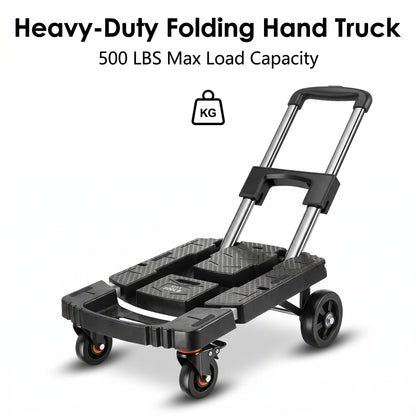 Heavy-Duty Folding Hand Truck – 500 LB Capacity Portable Folding Dolly
