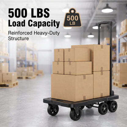 Heavy-Duty Folding Hand Truck – 500 LB Capacity Portable Folding Dolly