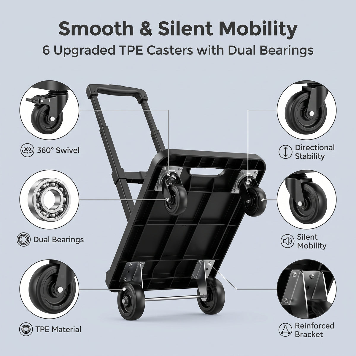 Heavy-Duty Folding Hand Truck – 500 LB Capacity Portable Folding Dolly