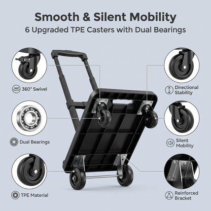 Heavy-Duty Folding Hand Truck – 500 LB Capacity Portable Folding Dolly
