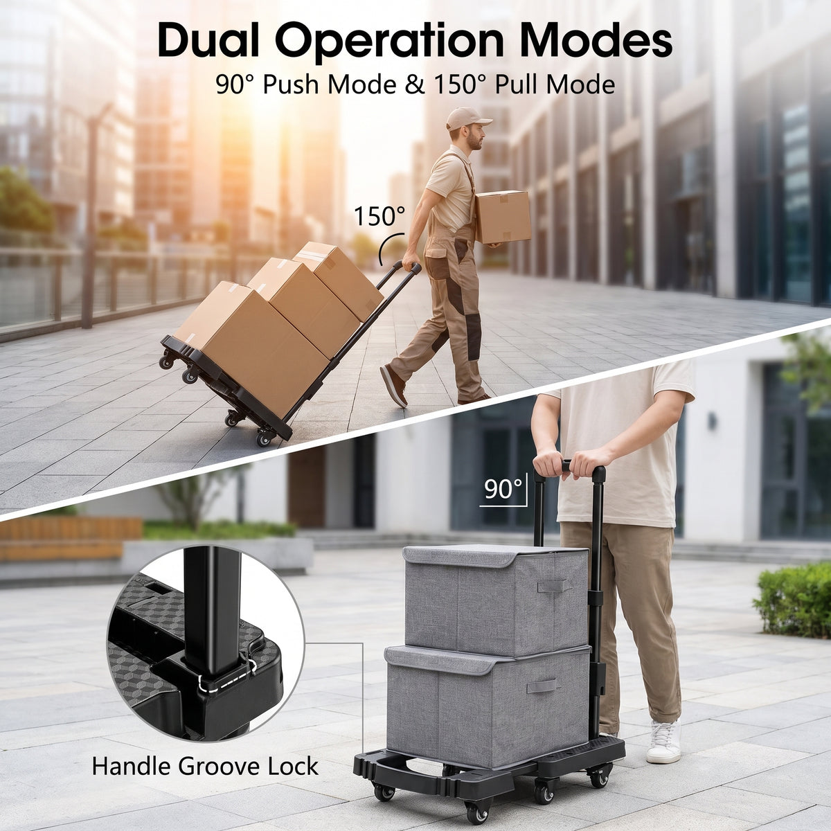 Heavy-Duty Folding Hand Truck – 500 LB Capacity Portable Folding Dolly