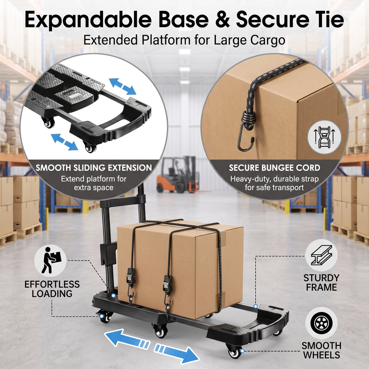 Heavy-Duty Folding Hand Truck – 500 LB Capacity Portable Folding Dolly