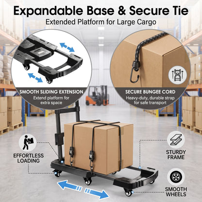 Heavy-Duty Folding Hand Truck – 500 LB Capacity Portable Folding Dolly